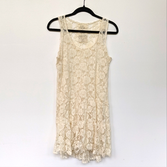 Free People FP ONE Dip Dye Emily Slip Ivory Cream M - Picture 2 of 5